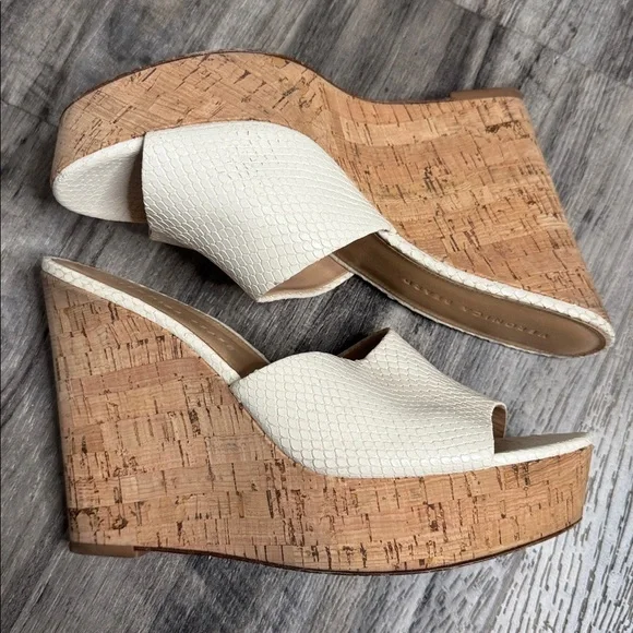 Veronica Beard Dali Snakeskin Platform Cork Sandals 9.5 - Picture 4 of 6